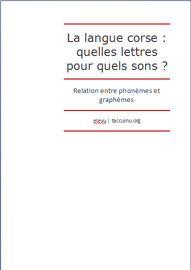 La langue corse : quelles lettres pour quels sons ?