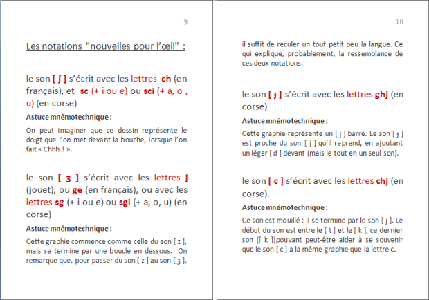 La langue corse : quelles lettres pour quels sons ? p. 5